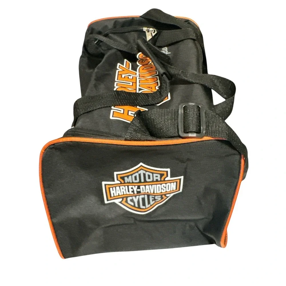 Harley-Davidson Motorcycles‎ Eagle Logo Black & Orange Durable Travel Duffle Bag